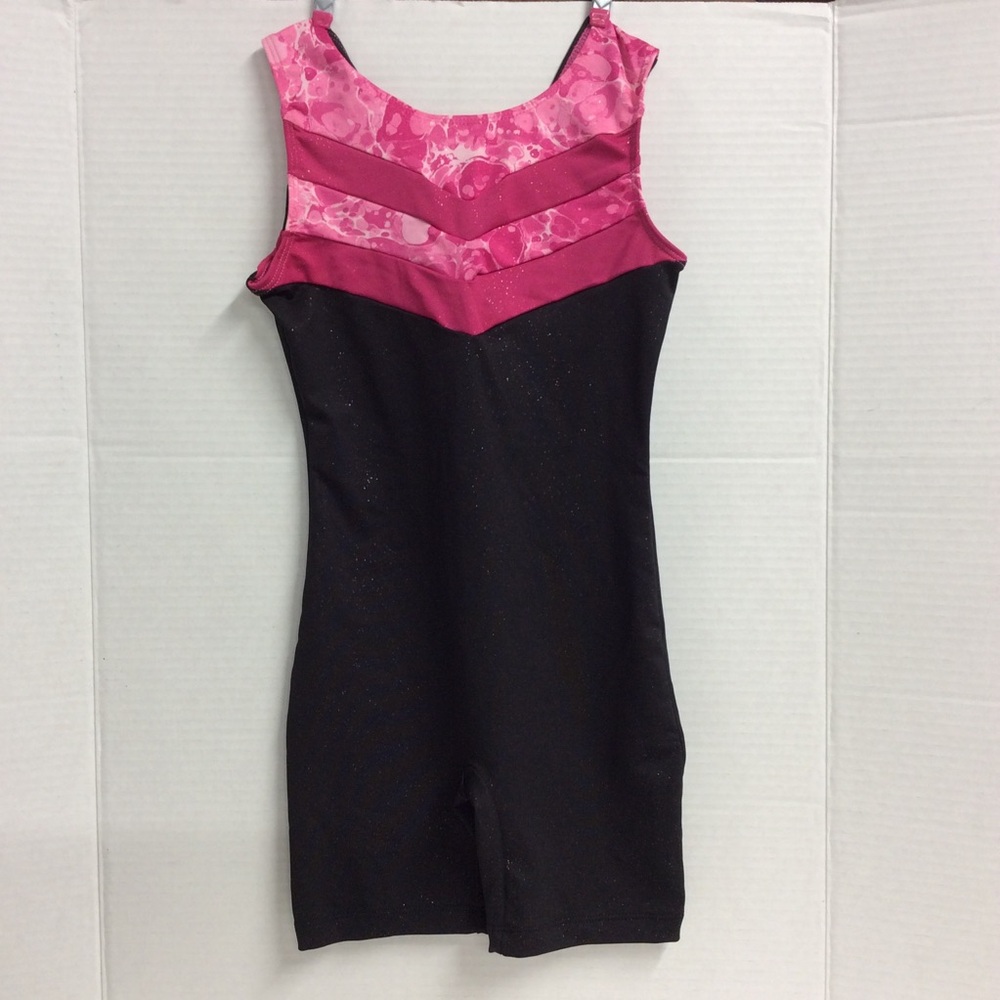 Freestyle Danskin 1 pc Pink Black Leotard